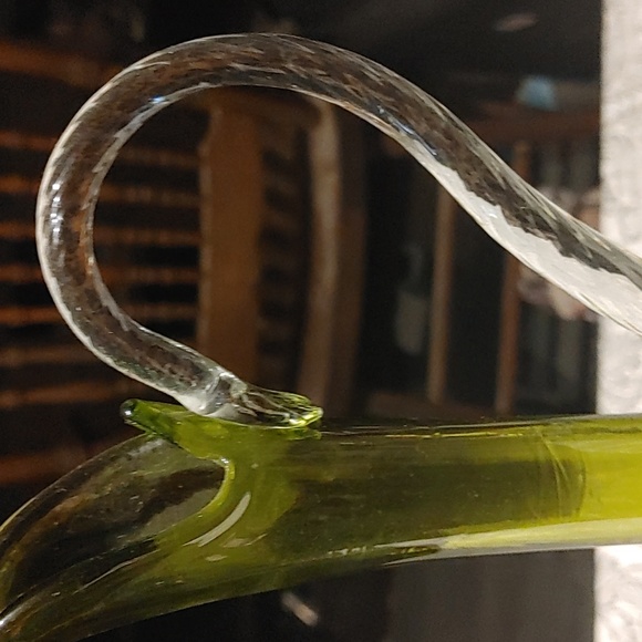 3/$50 Vintage Green Art Glass Pitcher - Picture 3 of 7